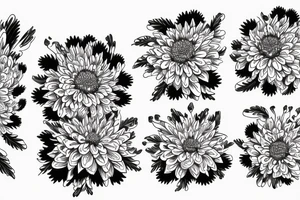 white wchrysanthemums on black backing sleeve tattoo idea