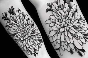 white wchrysanthemums on black backing sleeve tattoo idea