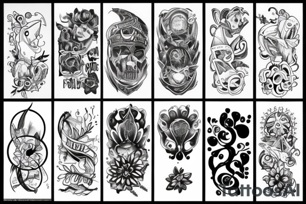 black backing sleeve tattoo idea