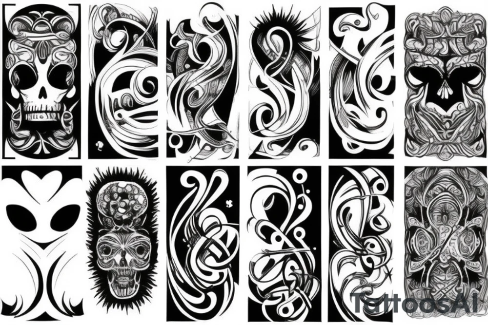 black backing sleeve tattoo idea