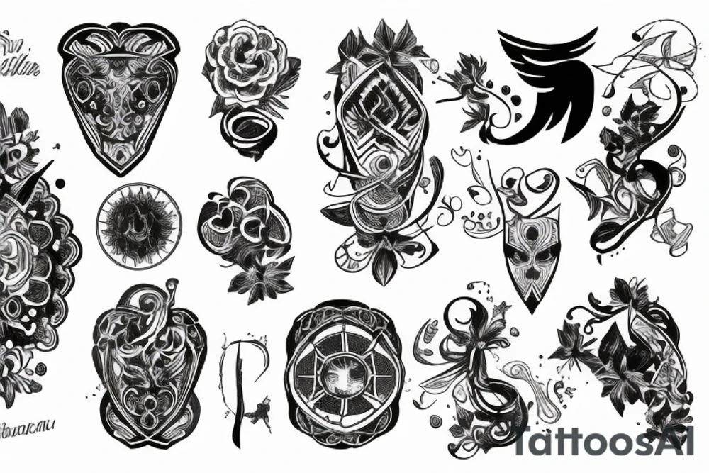 black backing sleeve tattoo idea