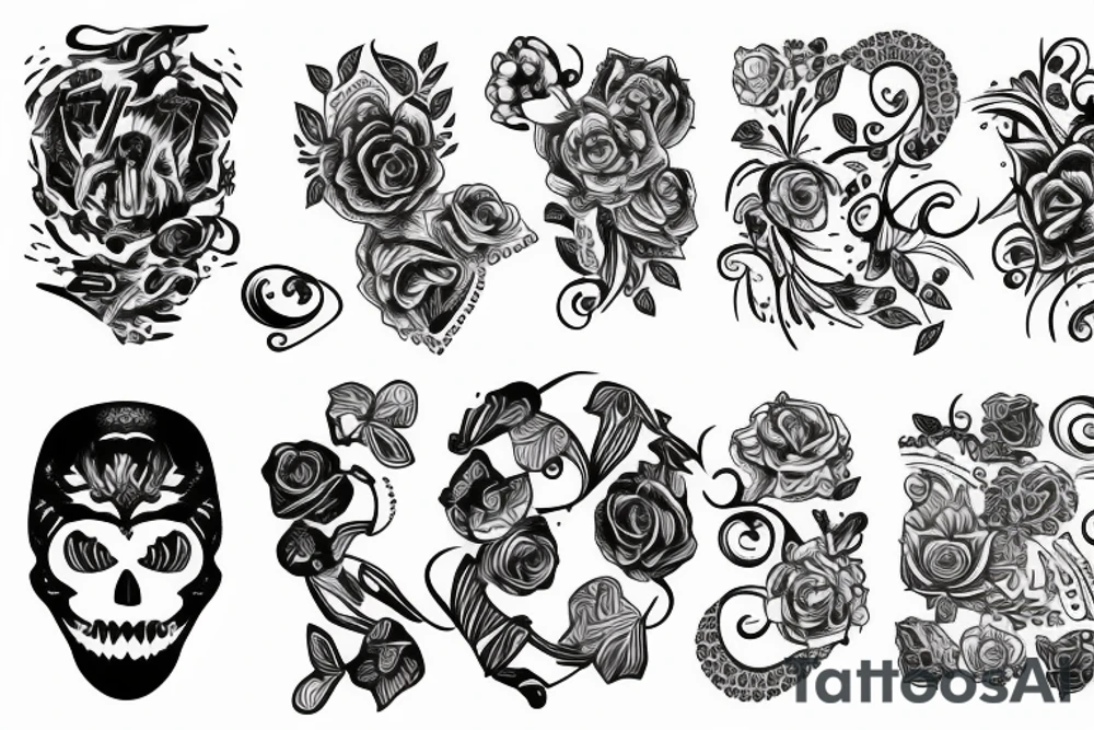 black backing sleeve tattoo idea