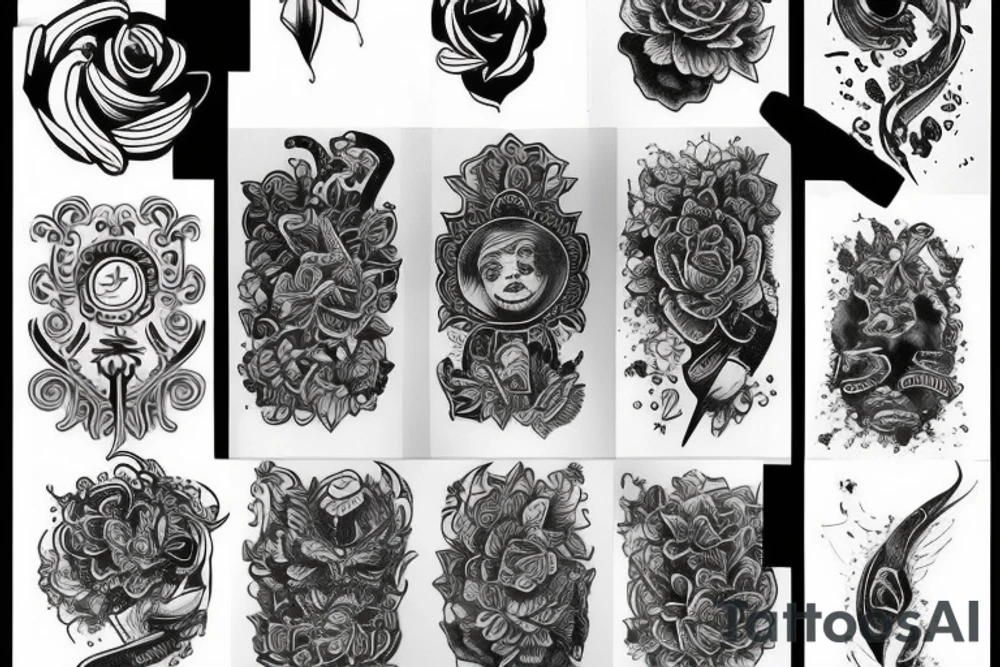 black backing sleeve tattoo idea
