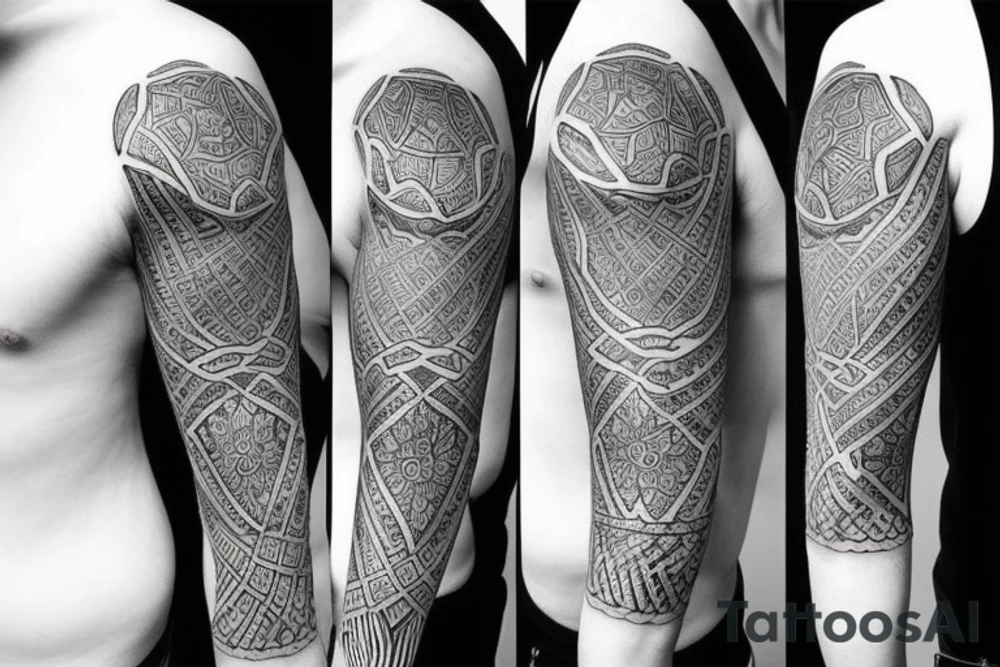 black backing sleeve tattoo idea