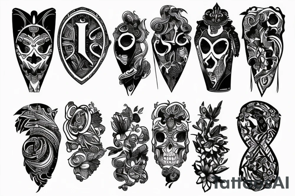 black backing sleeve tattoo idea