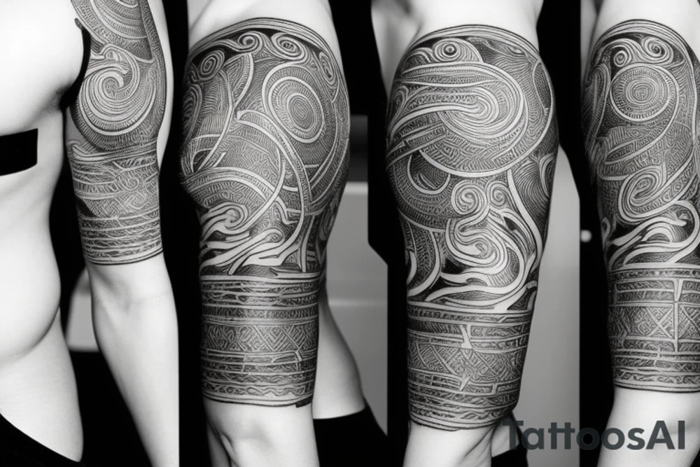 black backing sleeve tattoo idea