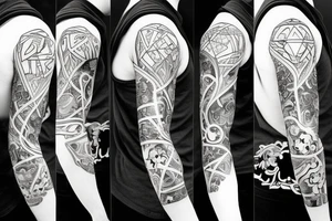 anime 
black backing 
sleeve tattoo idea
