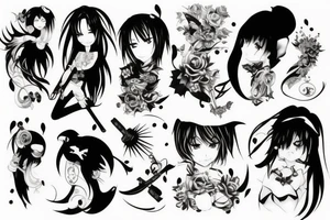 anime 
black backing 
sleeve tattoo idea