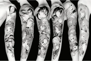 anime 
black backing 
sleeve tattoo idea