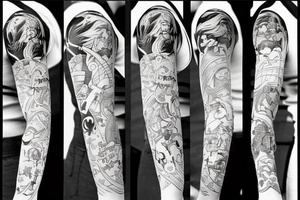 anime 
black backing 
sleeve tattoo idea