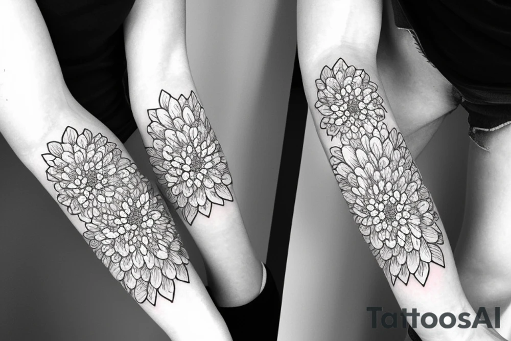 chrysanthemums
black backing 
sleeve tattoo idea