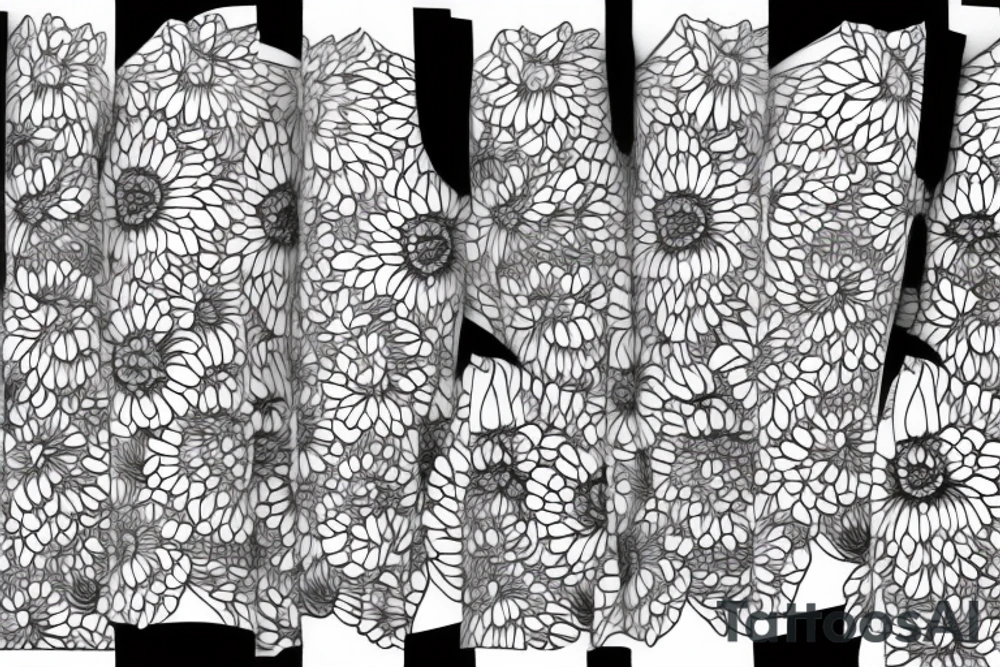 chrysanthemums
black backing 
sleeve tattoo idea