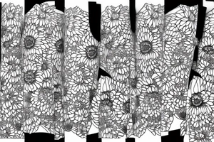 chrysanthemums
black backing 
sleeve tattoo idea