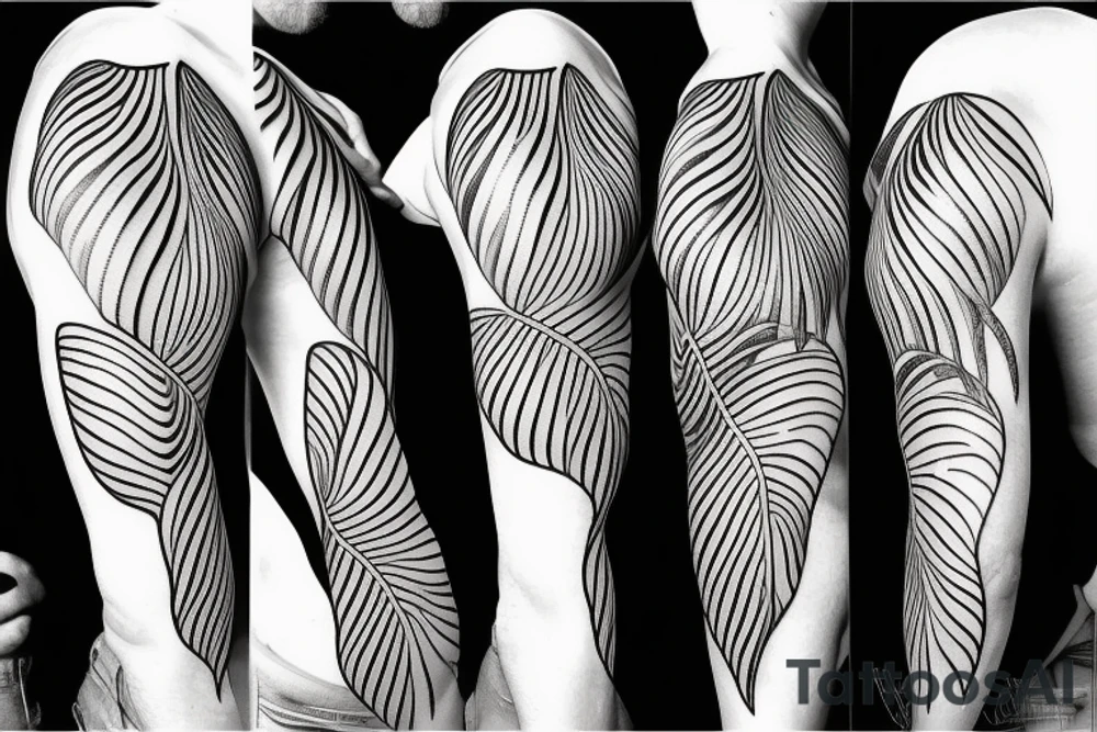 monstera leaves
black fond
sleeve tattoo idea