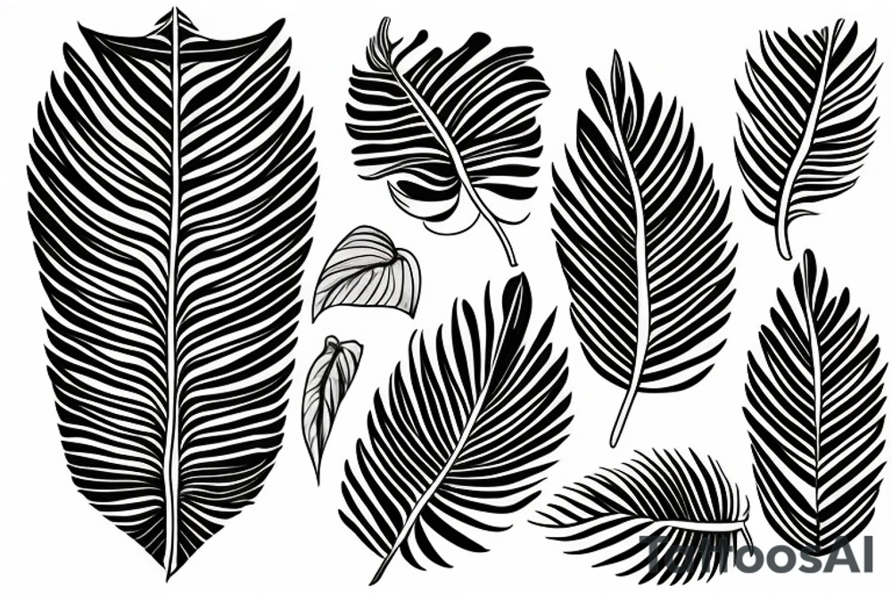 monstera leaves
black fond
sleeve tattoo idea