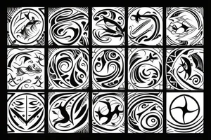 pisces symbol with tribal tattoo idea