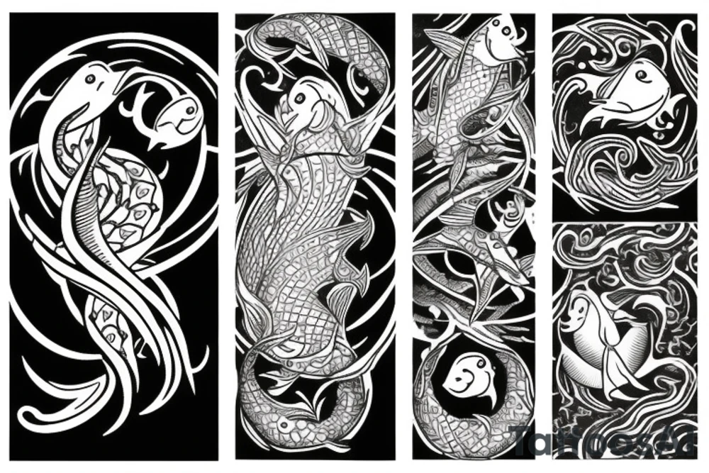 pisces zodiac 
symbol tattoo idea