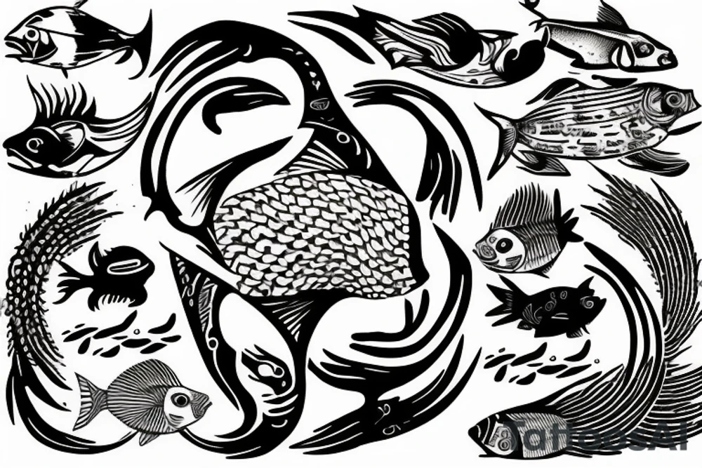 pisces zodiac sign no fish tattoo idea