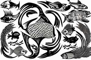 pisces zodiac sign no fish tattoo idea