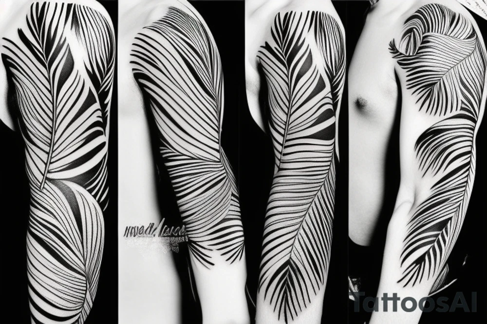 black background
monstera leaves
frangipani flowers
sleeve tattoo idea