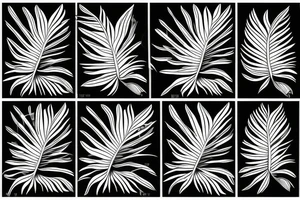 black background monstera leaves frangipani flowers sleeve tattoo idea