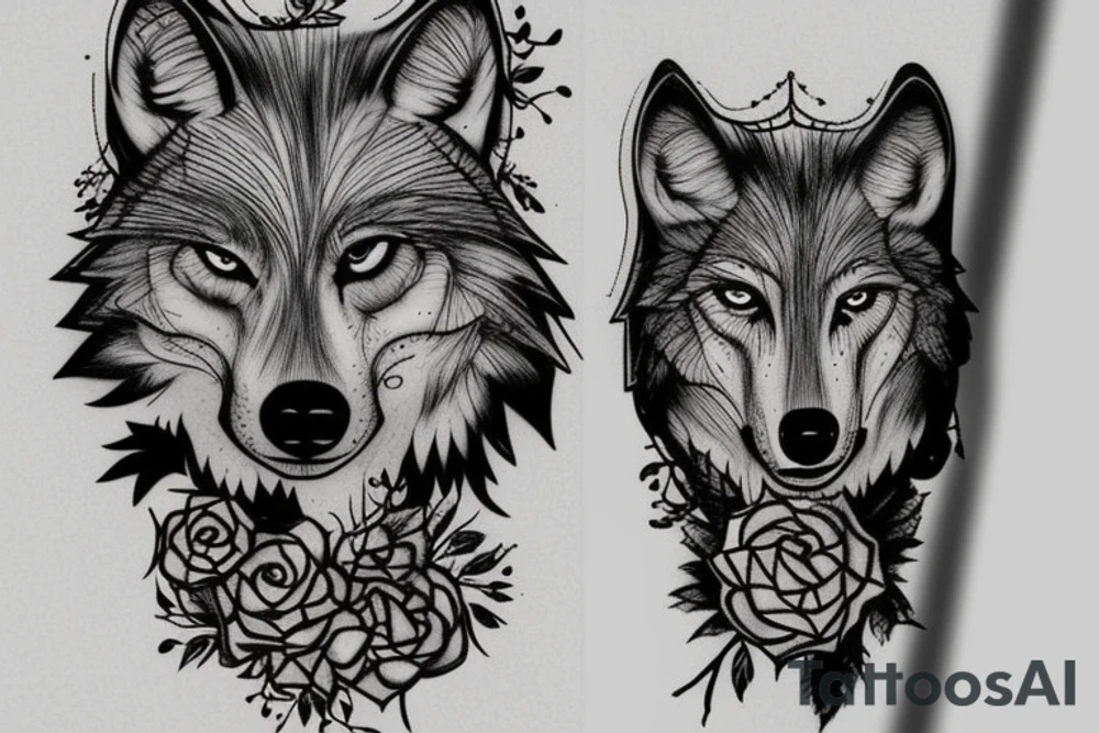 Wolf walking in the woods tattoo idea