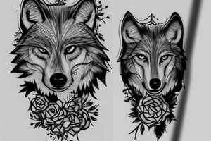 Wolf walking in the woods tattoo idea