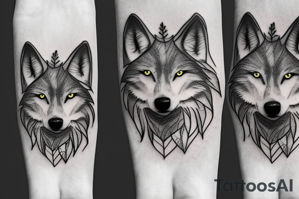 Wolf walking in the woods tattoo idea