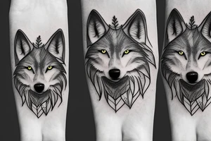 Wolf walking in the woods tattoo idea