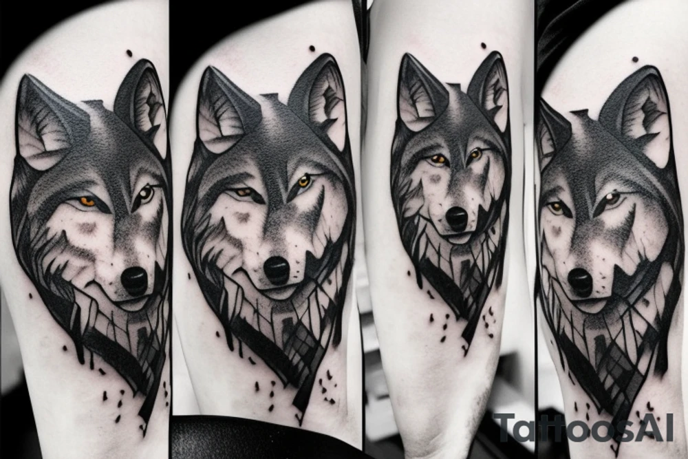 Wolf walking in the woods tattoo idea
