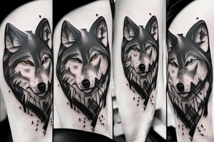 Wolf walking in the woods tattoo idea