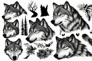 Wolf walking in the woods tattoo idea