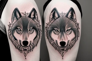 Wolf walking in the woods on my right shoulder tattoo idea
