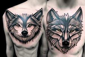 Wolf walking in the woods on my right shoulder tattoo idea