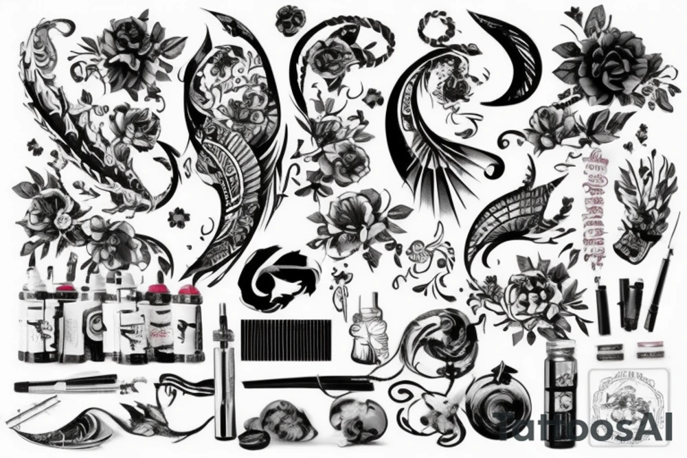 Татуировка в стиле Чикано с элементами рисунков Гигера tattoo idea Татуировка в стиле Чикано с элементами рисунков Гигера tattoo idea