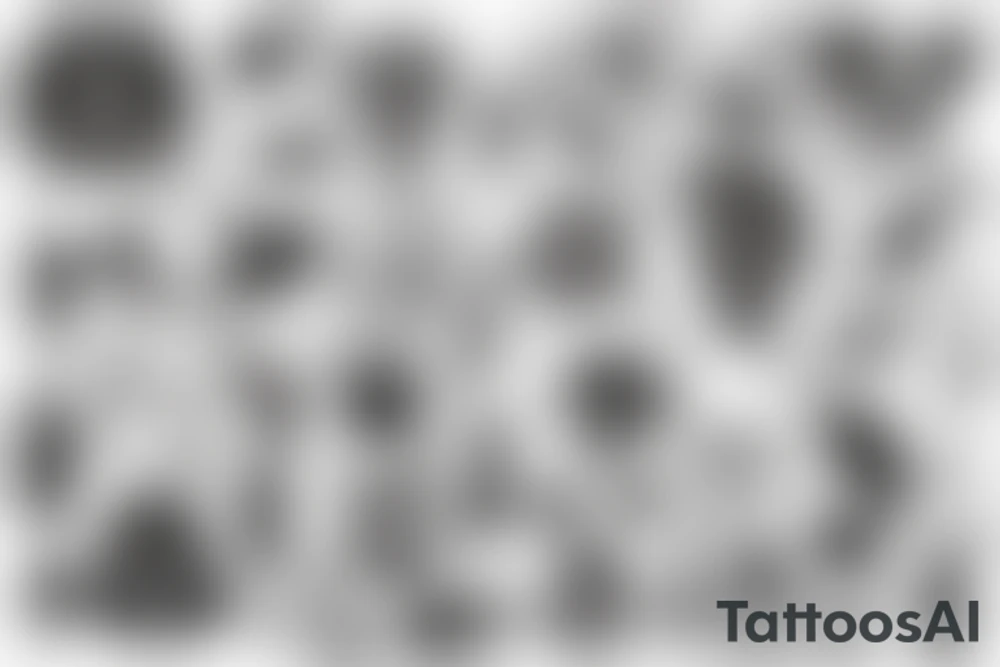 Анубис , луна, часы, песок tattoo idea