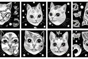 black background sleeve with cat pads tattoo idea