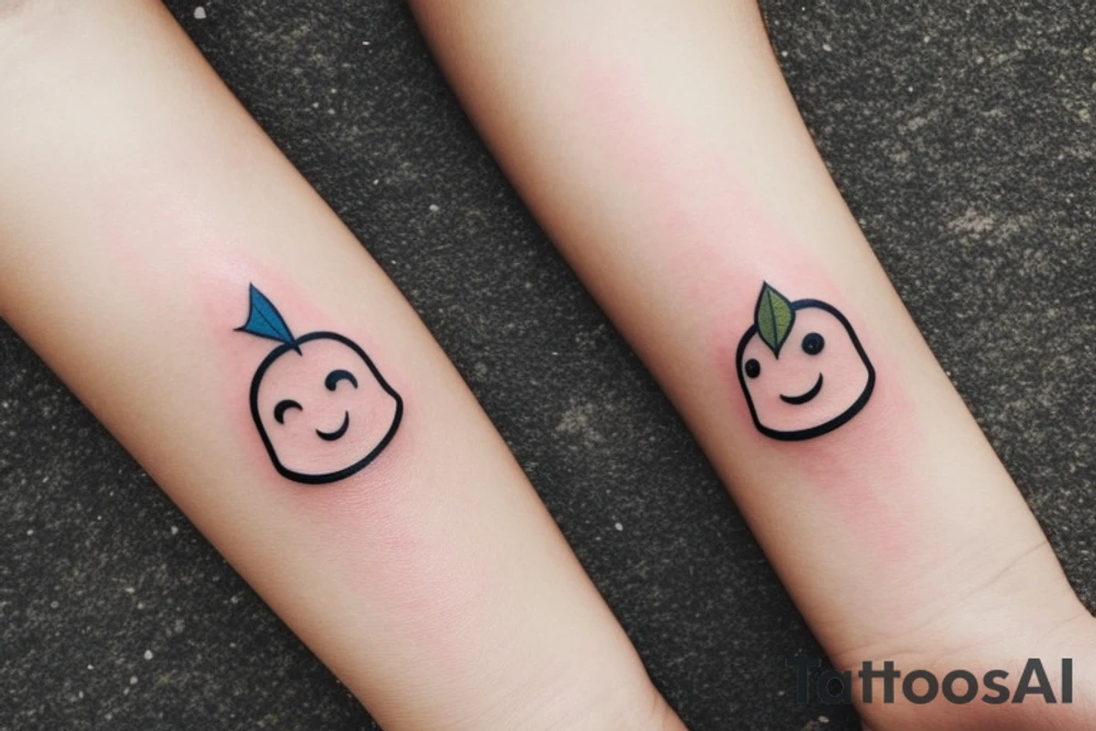 Mini friendship tattoos of basic emoji’s tattoo idea