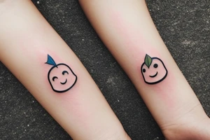 Mini friendship tattoos of basic emoji’s tattoo idea
