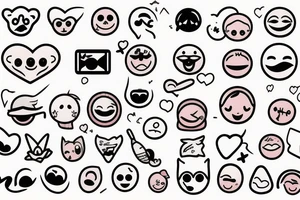 Mini friendship tattoos of basic emoji’s tattoo idea