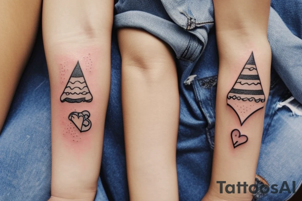 Mini friendship tattoos of basic emoji’s happiness rainbow and arches tattoo idea
