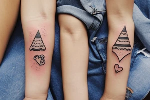 Mini friendship tattoos of basic emoji’s happiness rainbow and arches tattoo idea