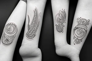 Mini friendship tattoos of basic arches tattoo idea