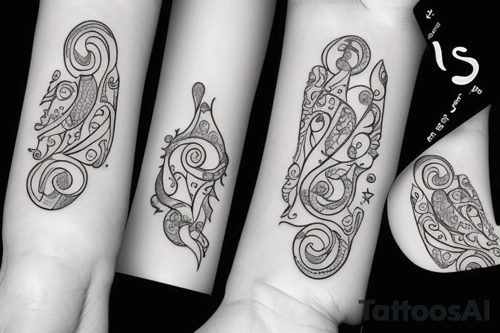 Mini friendship tattoos of basic arches tattoo idea