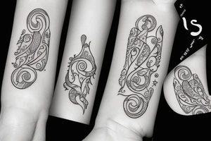 Mini friendship tattoos of basic arches tattoo idea