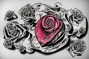 Tbone steak with a rose and crying eyes tattoo idea