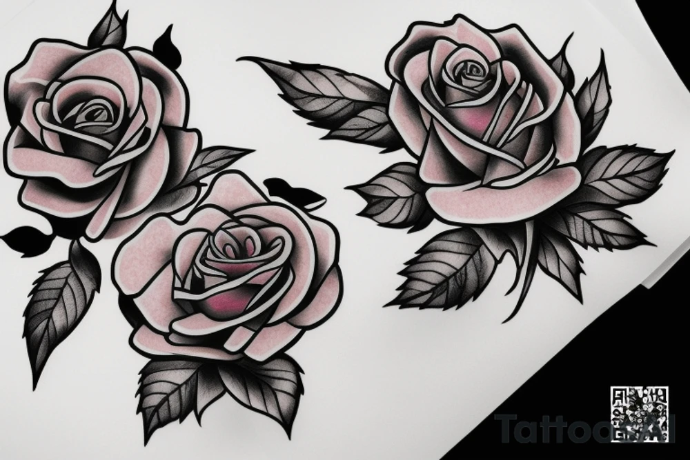rose and crying eyes tattoo idea