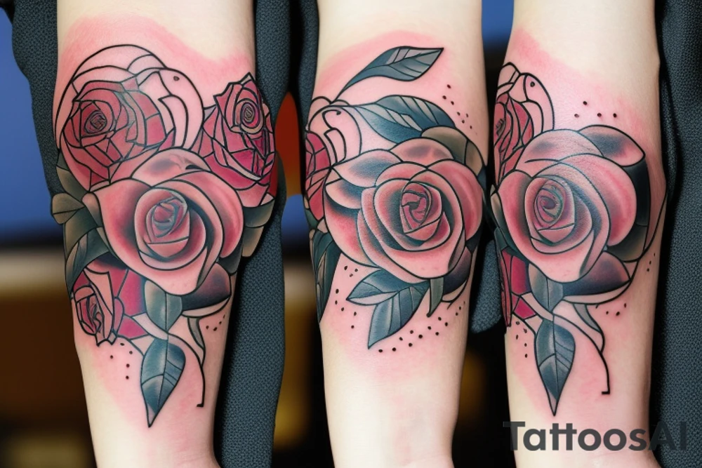 rose and crying eyes tattoo idea