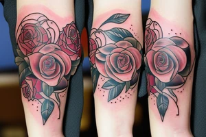 rose and crying eyes tattoo idea