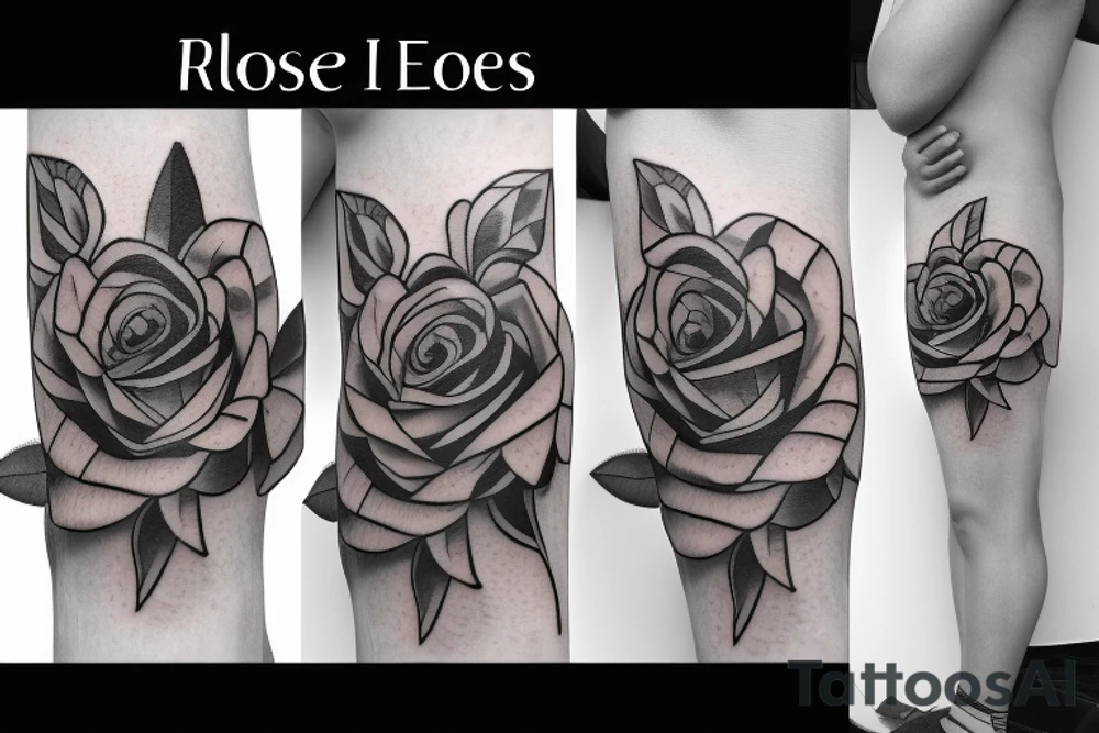 rose and crying eyes tattoo idea